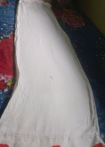 White Palazzo With Red Flowers In Bottom