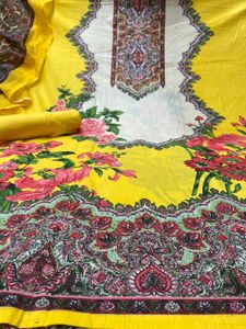Pure Cotton Floral And Digital All Over Suit