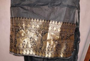 Beautiful Grey Blouse Piece For Occasions