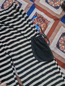 Striped Flare Leg Pants