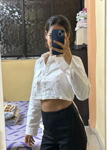 Westside Cropped White Shirt