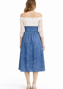 Denim Corset Midi Dress