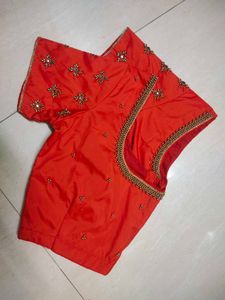 🧡Orange Maggam Blouse