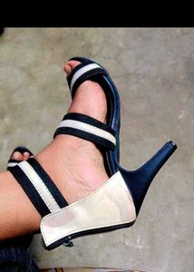 Striped Heel Sandals