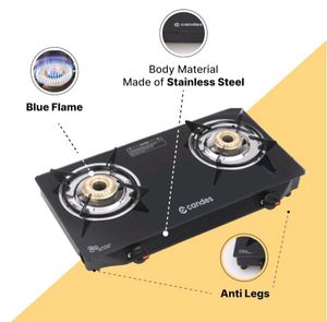 Candes Glass Gas Stove 2 Burners