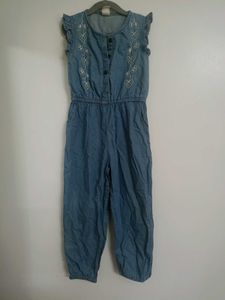 Denim Embroidered Jumpsuit