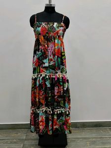 Tropical Print Maxi Dress