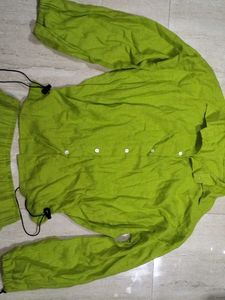 Green Linen Shirt &amp; Shorts Set