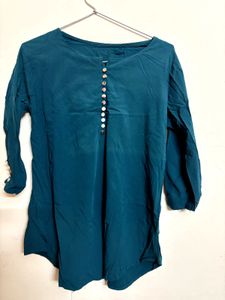 Teal Button-Down Top