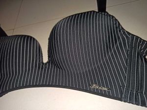 Striped Black Bra
