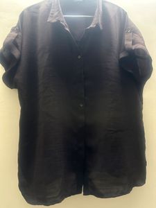 Elegant Brown Button-Down Shirt