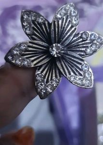 Silver Shine Ring For Western Wear