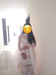 White ND Pink Trending Sharara Set