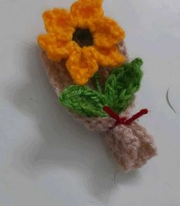 Crochet Sunflower 3D Fridge Magnet