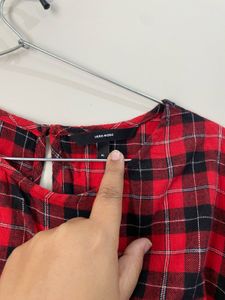 Red check dress
