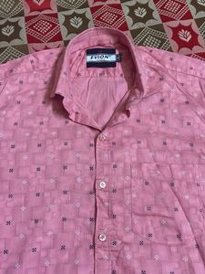 Pink Patterned Button-Down Shirt