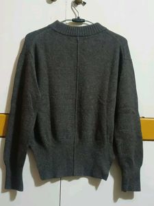 Grey Sweater With Side Slits