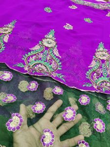 Purple Saree with Embroidery