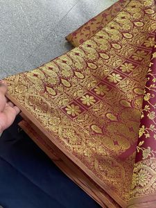 Elegant Maroon &amp; Gold double side Saree