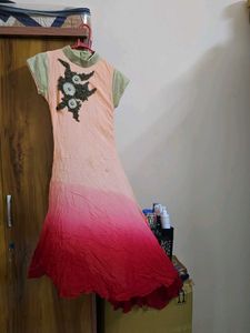 Peach to Red Ombre Special Occasion Dress