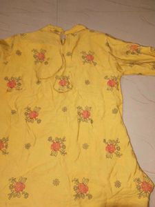 Yellow Floral Western Top