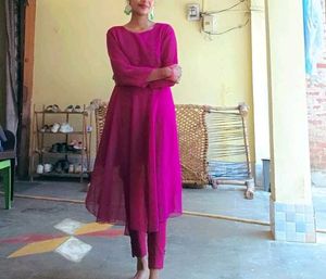 Magenta Anarkali Suit Set