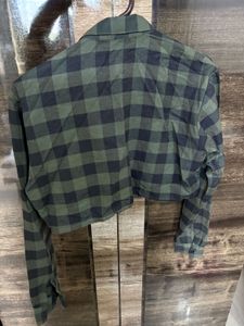 Green Plaid Crop Top