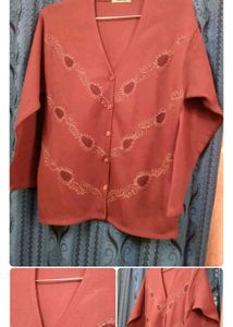 Elegant Maroon Cardigan