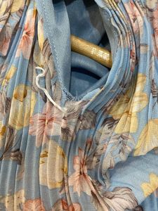 Sky Blue Pleated Top