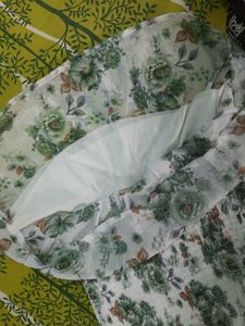 Floral Print Smocked Sheer Top
