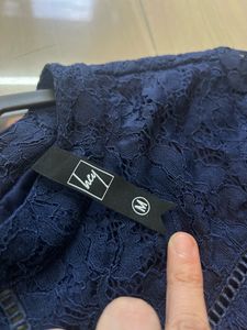 HEY!!! Blue Net Flared Dress