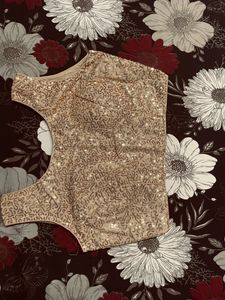 Beautiful Sequin Work Brand New Golden Blouse