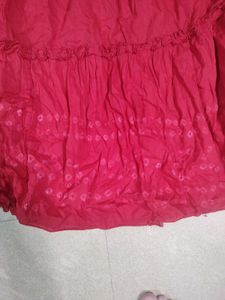 Red Tiered Ethnic Skirt/ Lehenga