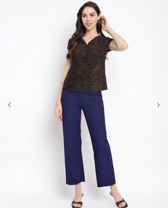 Textured V Neck Top