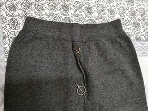 Women Grey Knitted Pencil Winter Skirt