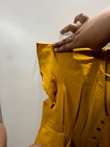 Mustard Midi A-line Solid Dress