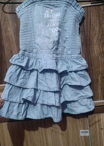 Cute Denim Ruffle Dress