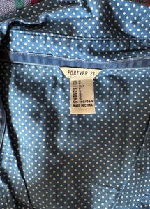 Forever 21 Blue Polka Dot Shirt