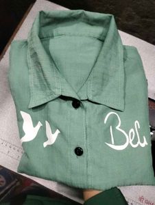 Green shirt and crop top