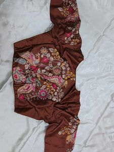 Elegant Brown Blouse With Kardana Work