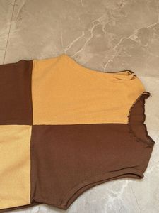 Brown Colorblock Tank Top
