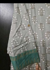 Gray Printed Cotton Kurti