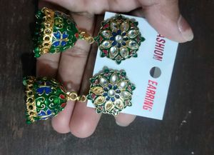 Dark Green Jhumka