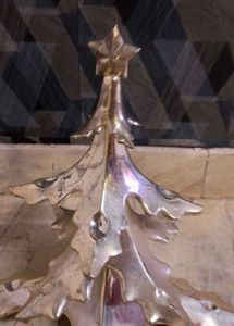 Vintage Pottery Barn Silver Chrome Christmas Tree