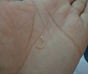 22K Pure Gold Dimond Nose Pin 1 Piece