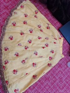 Yellow Party Wear Lehenga Top For Girls