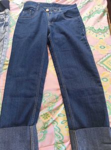 Blue Denim Straight Fit Pant