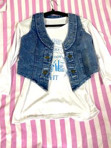 Beautiful Top With Koti Age 12-13 Years Old Girls