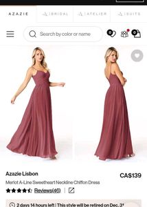 Elegant Mauve Azazie Dress(A8)