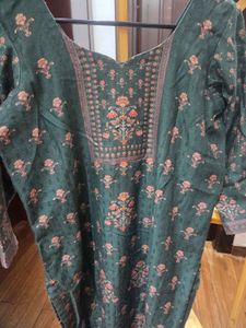 Green Floral Kurta Set